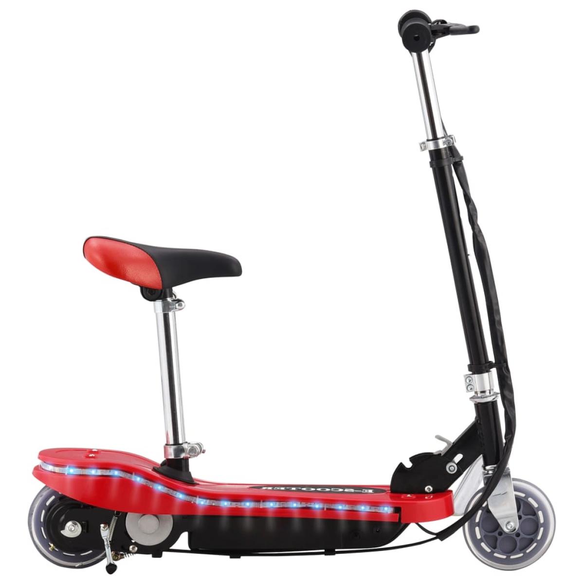Patinete eléctrico con asiento y LED 120 W rojo