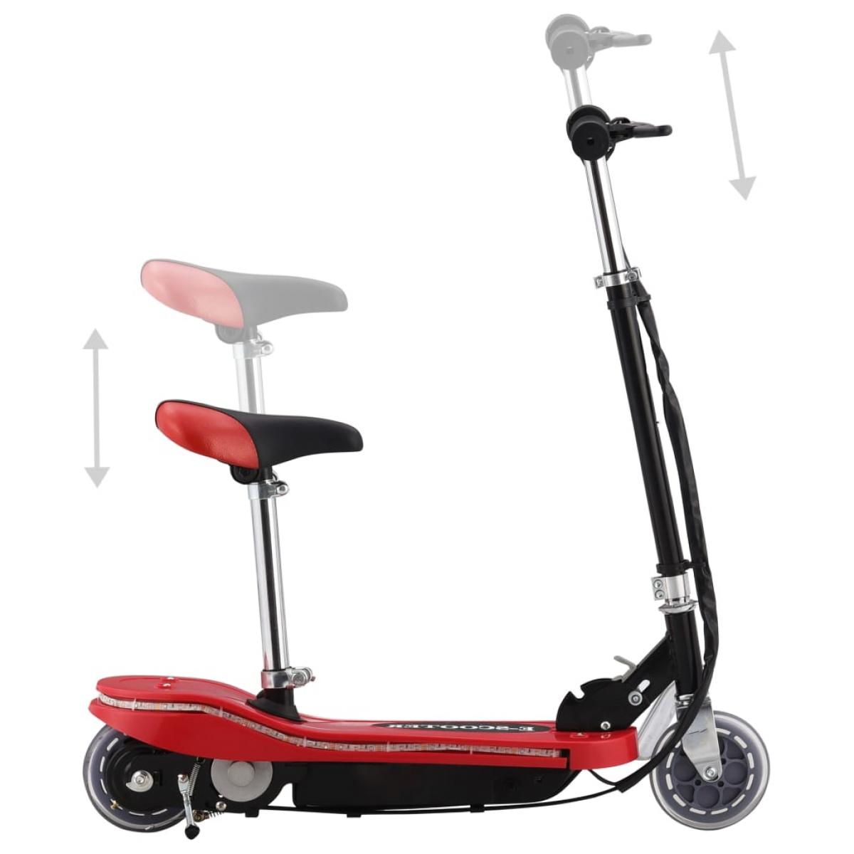 Patinete eléctrico con asiento y LED 120 W rojo