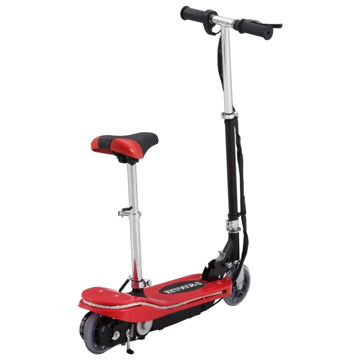 Patinete eléctrico con asiento y LED 120 W rojo