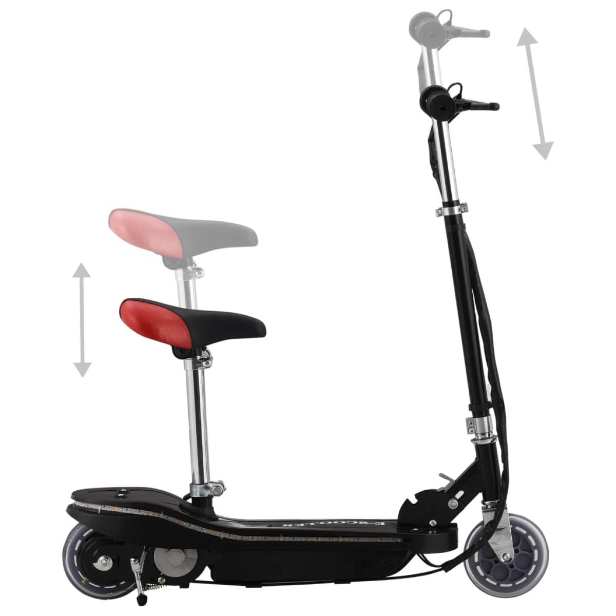 Patinete eléctrico con asiento y LED 120 W negro