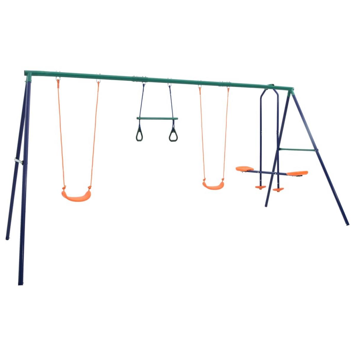 Juego de columpios con aros de gimnasia y 4 asientos acero