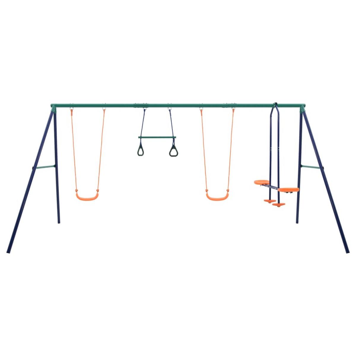 Juego de columpios con aros de gimnasia y 4 asientos acero