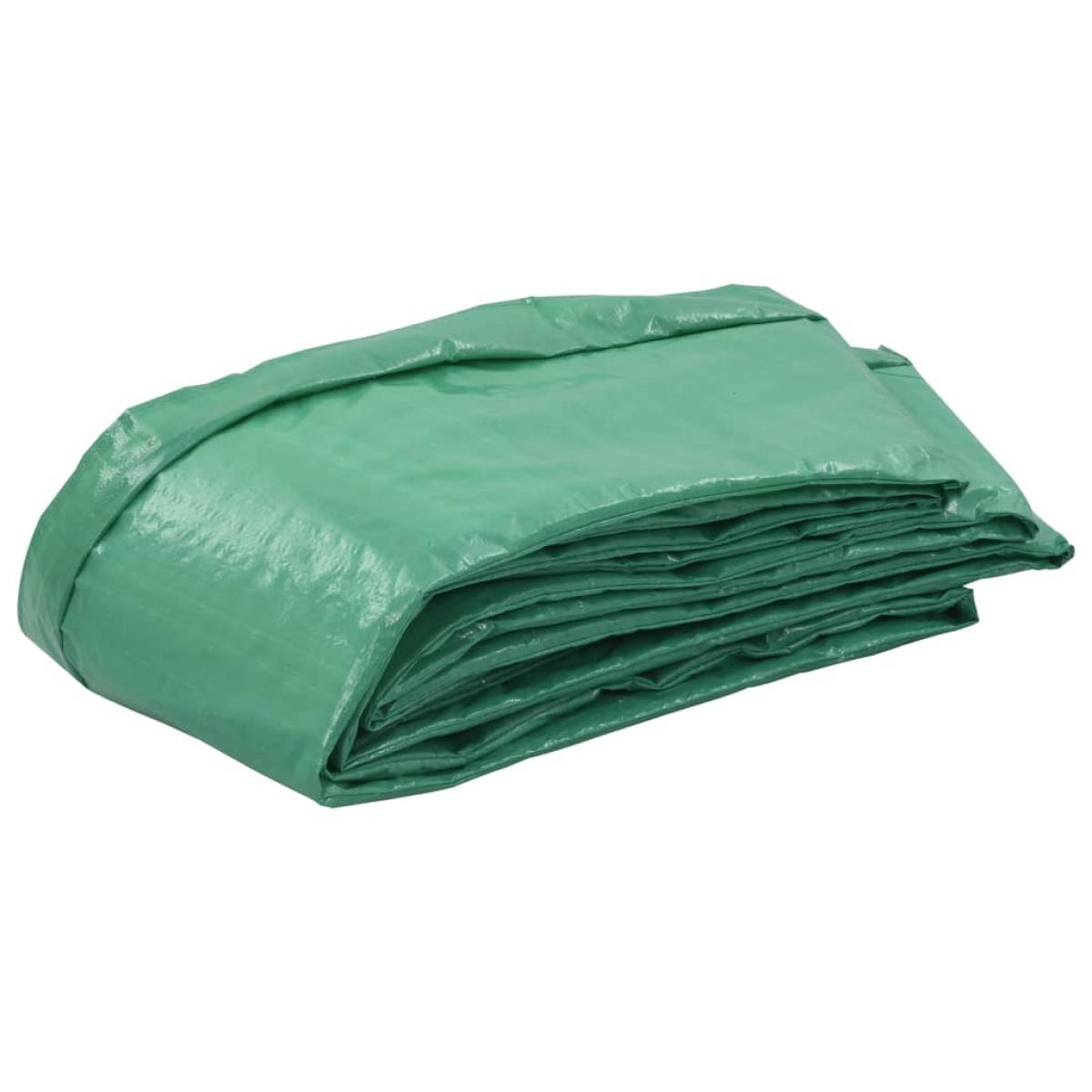 Alfombrilla de seguridad cama elástica PE redonda verde 4,57 m