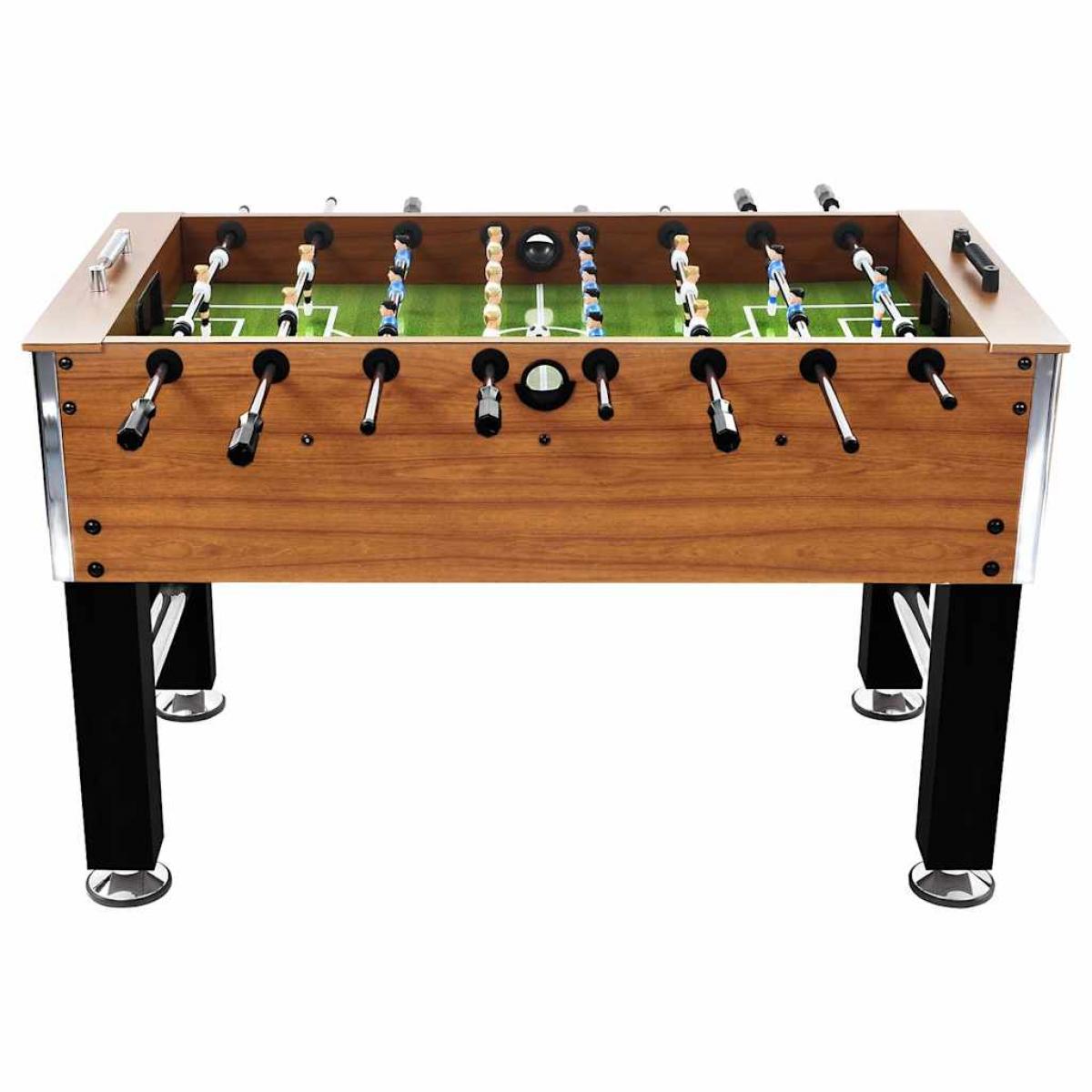 Futbolín de acero marrón claro y negro 60 kg 140x74,5x87,5 cm