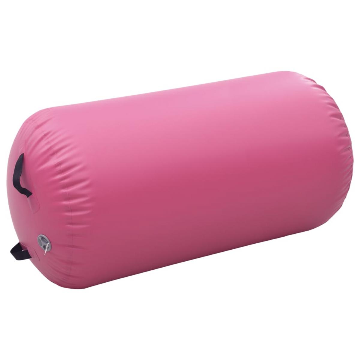 Rollo hinchable de gimnasia con bomba PVC rosa 120x75 cm