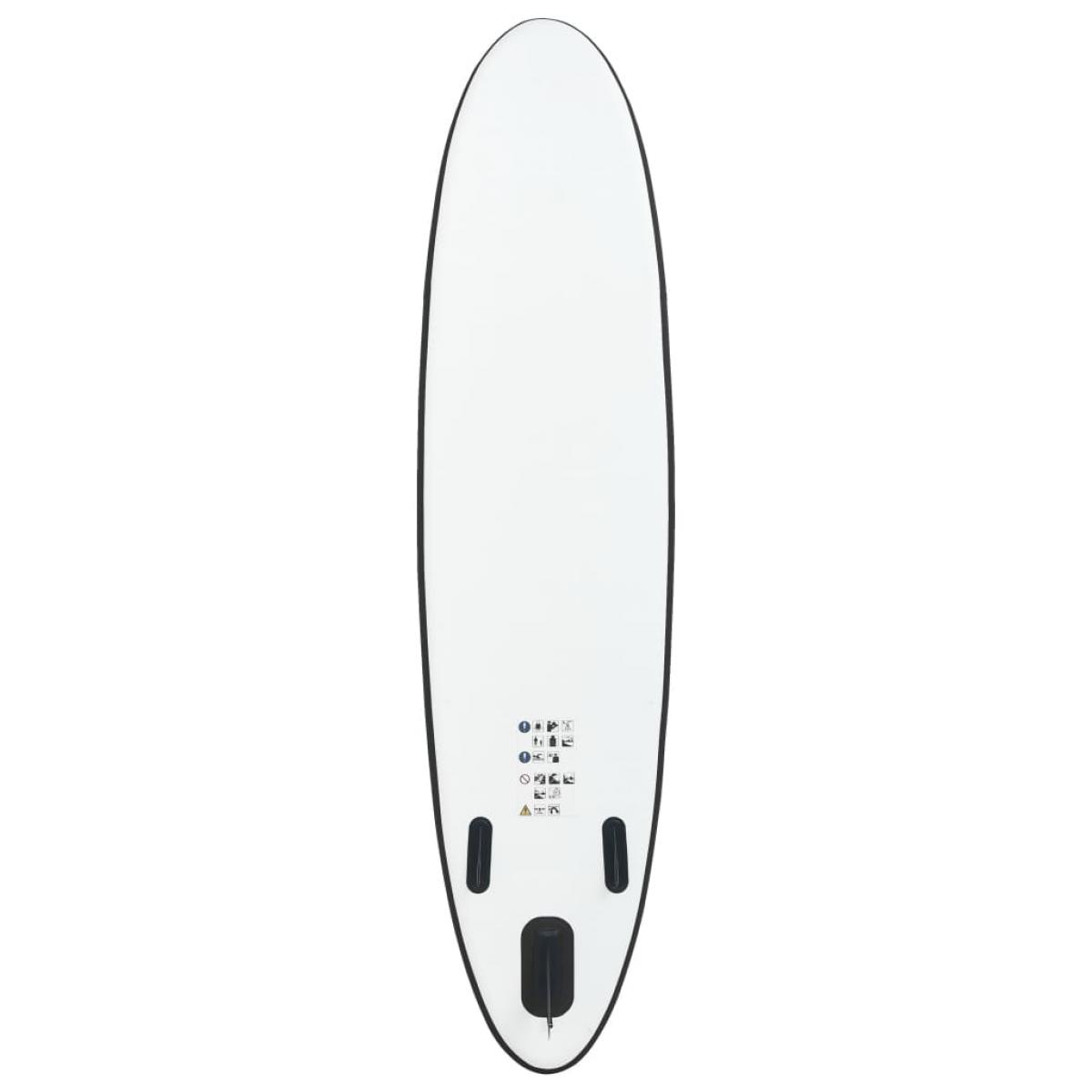 Juego de tabla de paddle surf hinchable negro y blanco