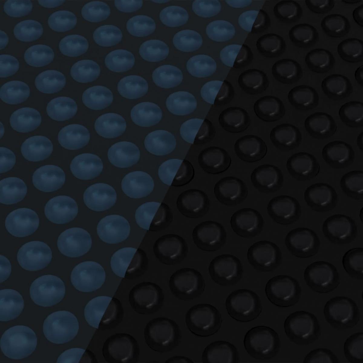 Cubierta solar de piscina de PE flotante negro y azul 455 cm