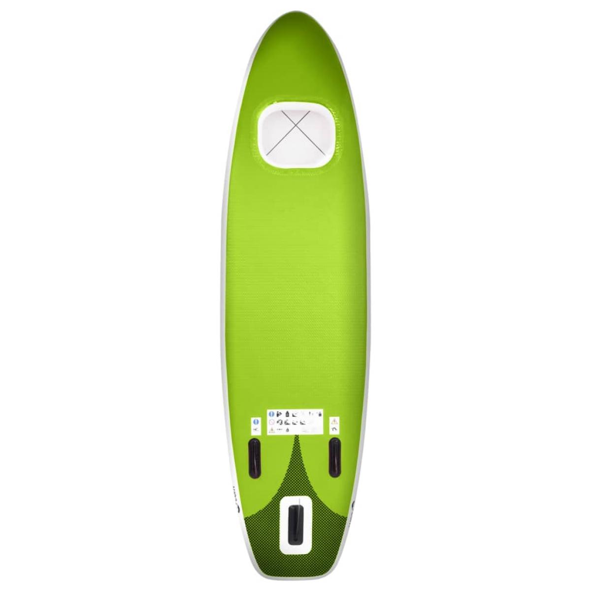Set de tabla de paddle surf hinchable verde 330x76x10 cm