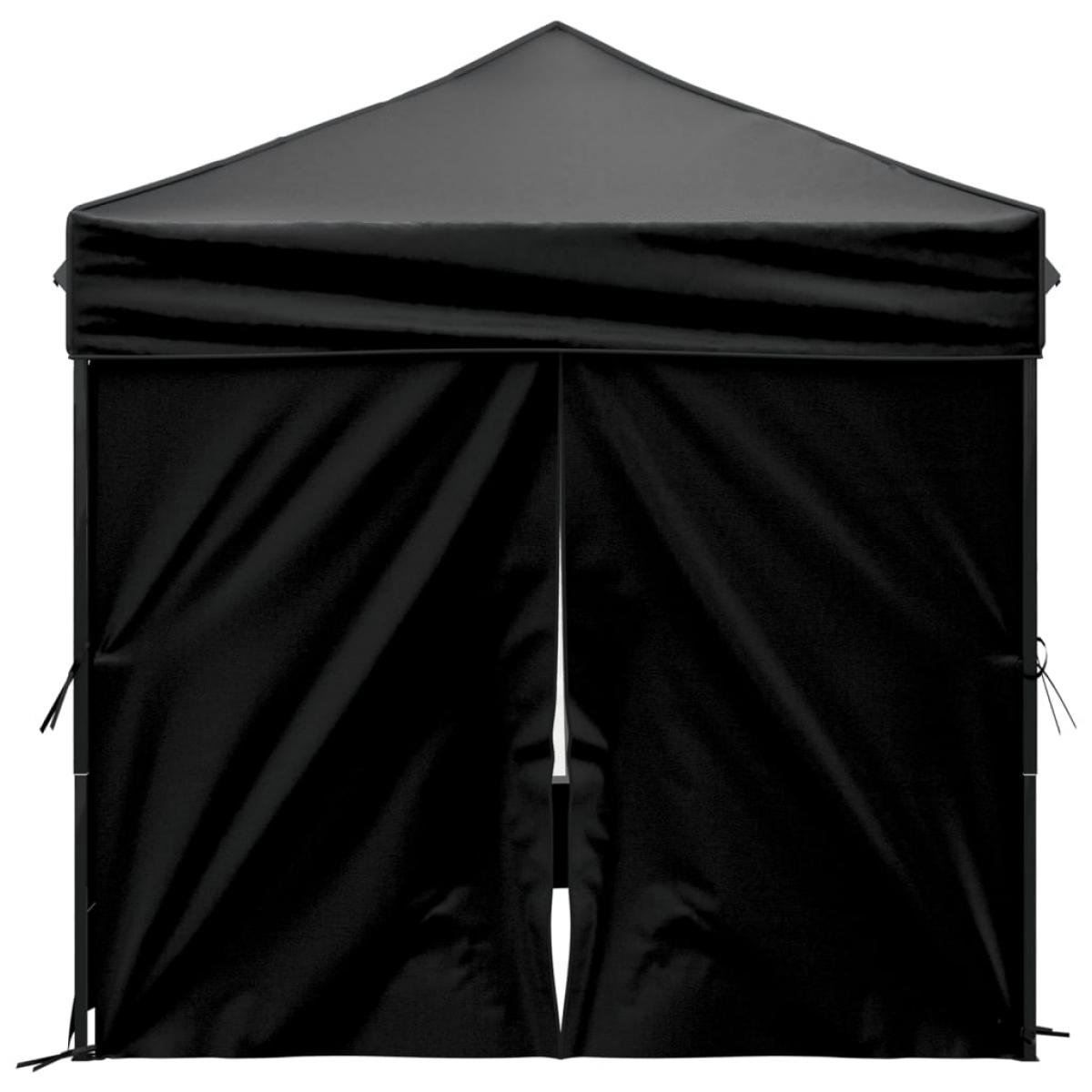 Carpa para fiestas plegable con paredes laterales negro 2x2 m