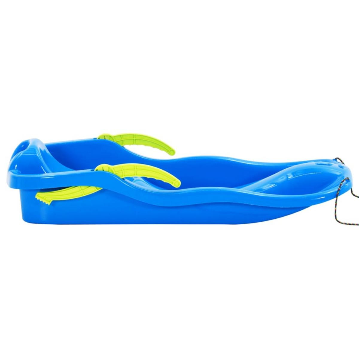 Trineo con frenos polipropileno azul 87x40x18 cm