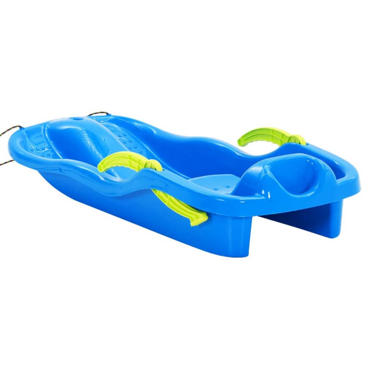 Trineo con frenos polipropileno azul 87x40x18 cm