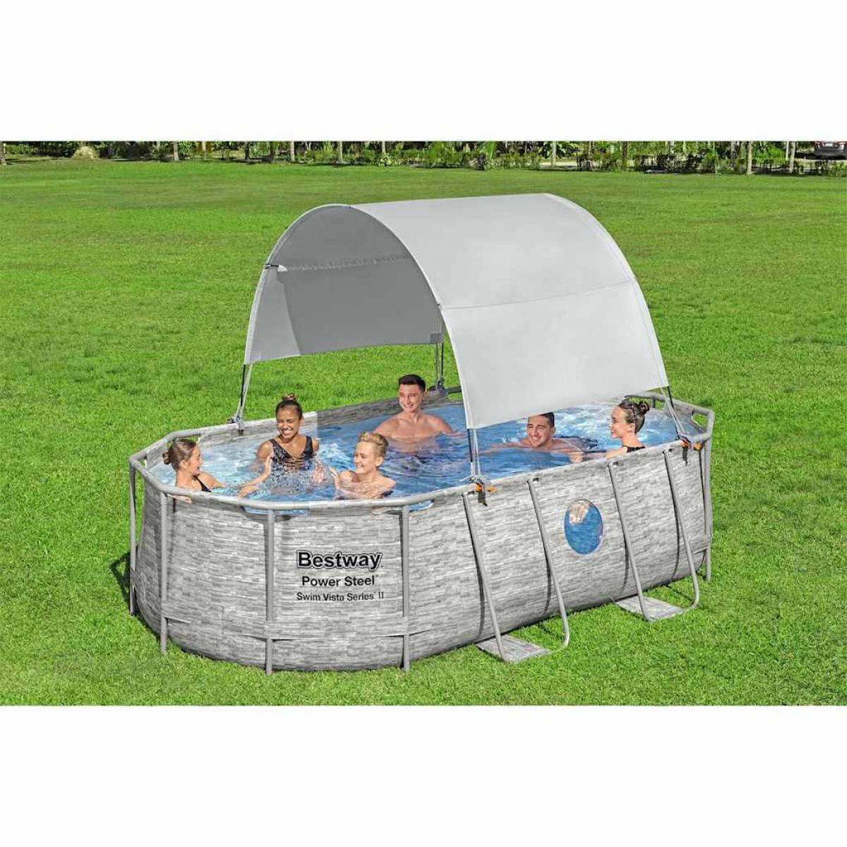 Bestway Toldo para piscina desmontable blanco