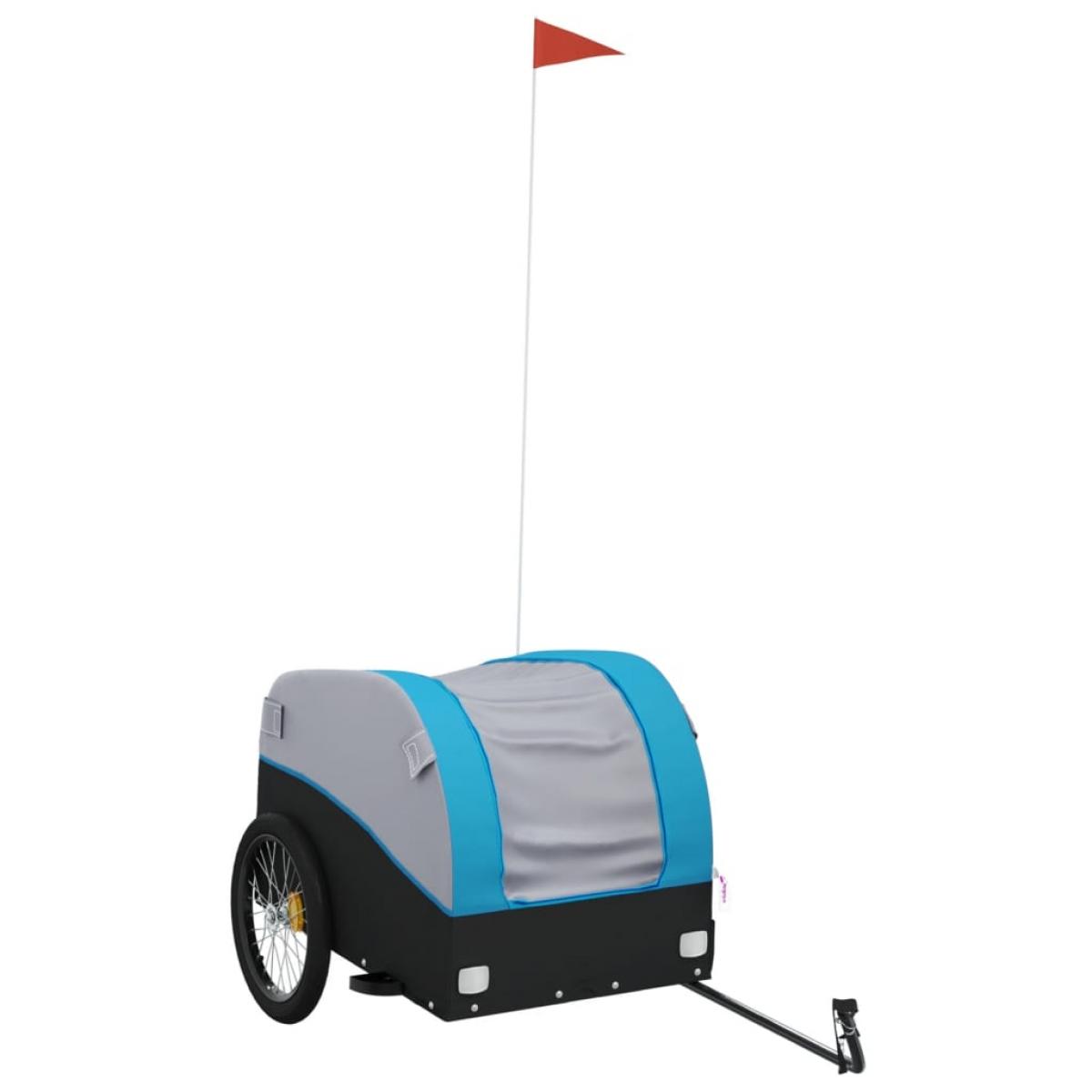 Remolque para bicicleta hierro negro y azul 45 kg