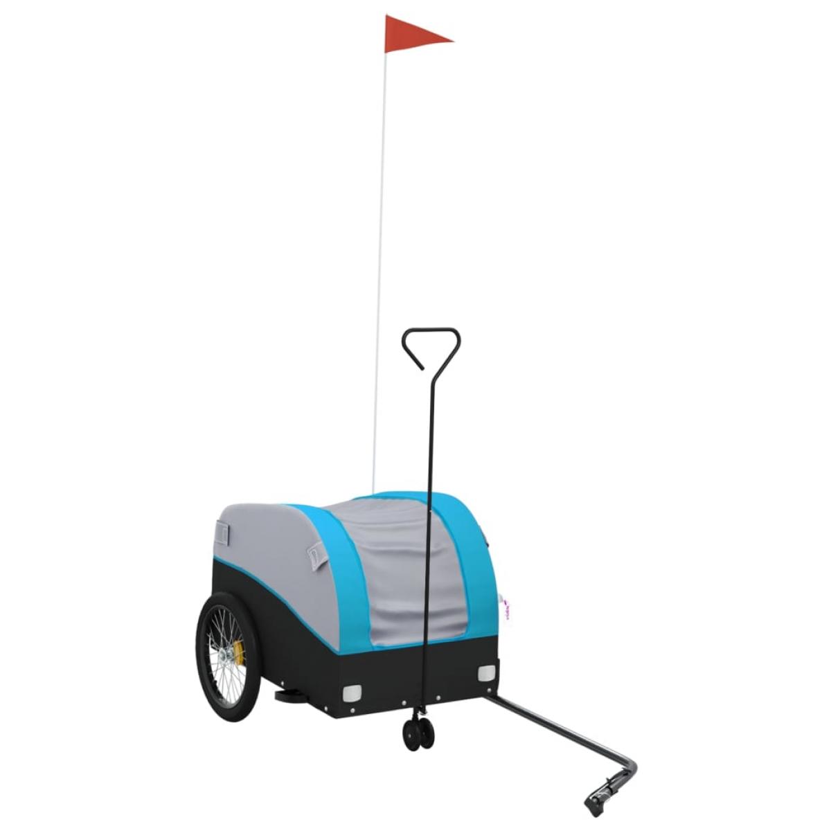 Remolque para bicicleta hierro negro y azul 30 kg