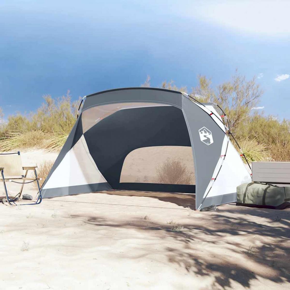 Tienda de playa 185T poliéster gris 274x178x170/148 cm