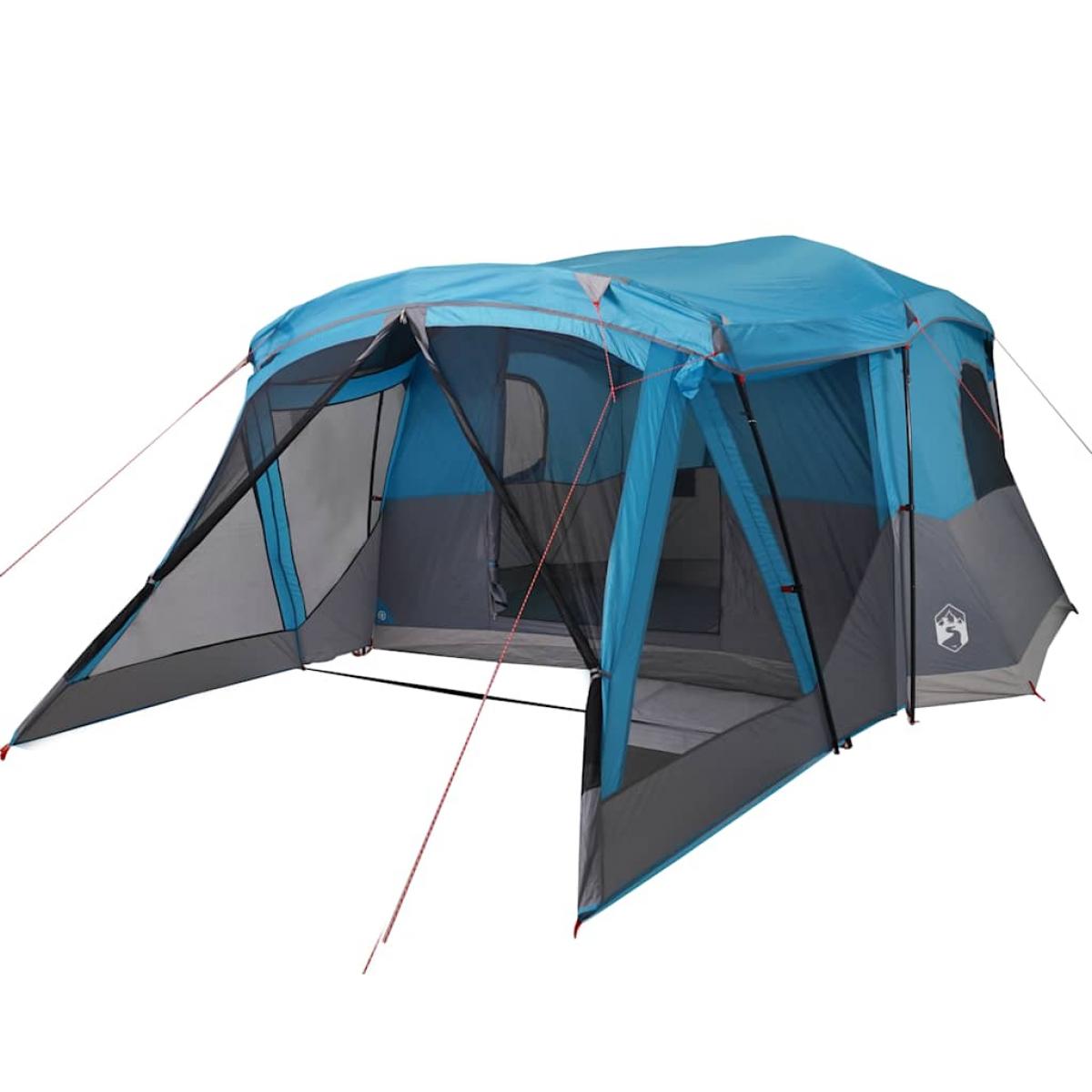 Tienda de campaña con porche 4 personas impermeable azul
