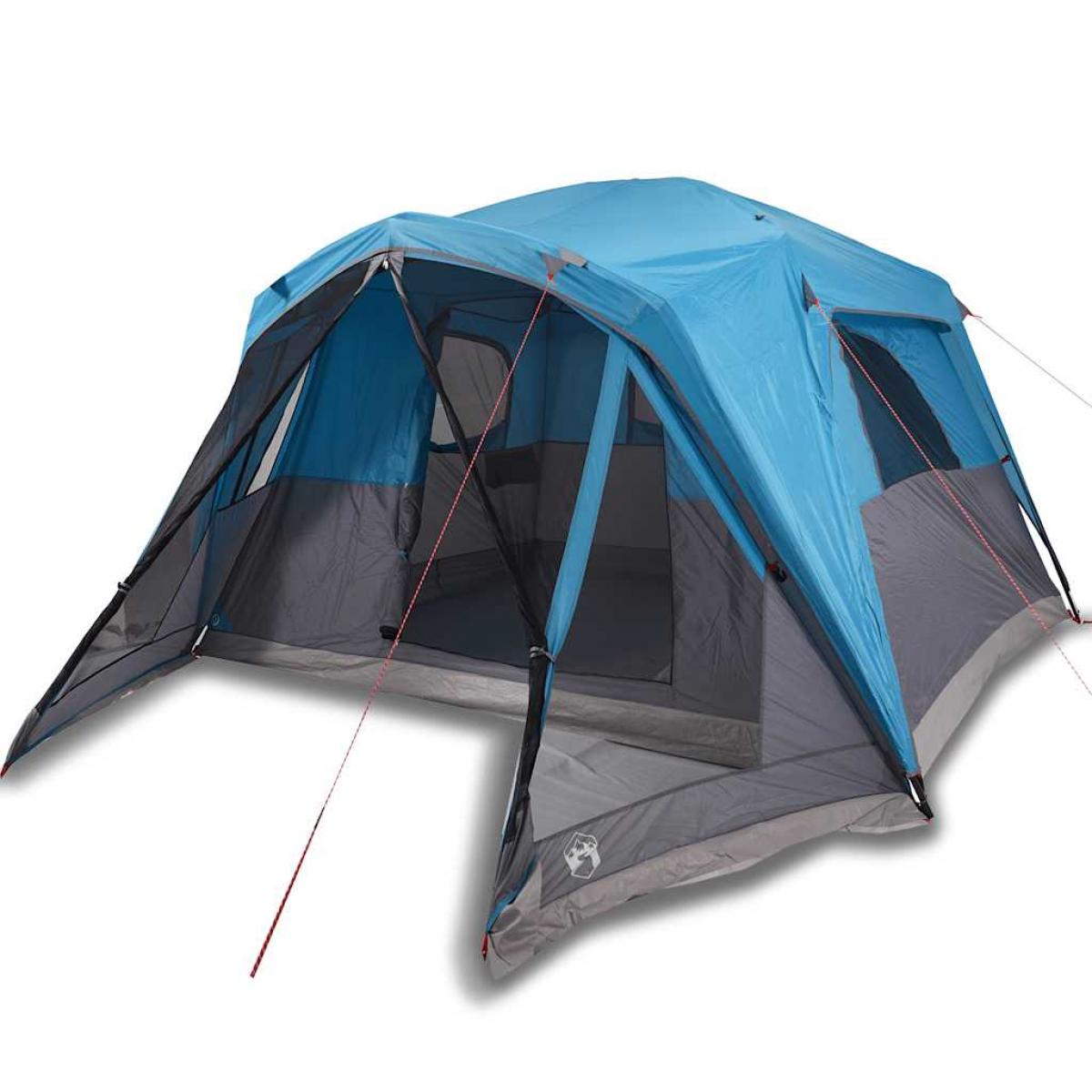 Tienda campaña familiar con porche 6 personas impermeable azul