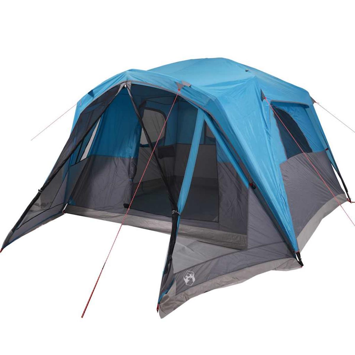 Tienda campaña familiar con porche 6 personas impermeable azul