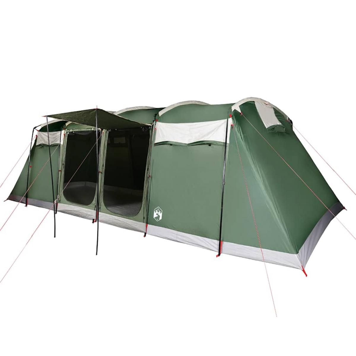 Tienda de campaña familiar túnel 10 personas impermeable verde