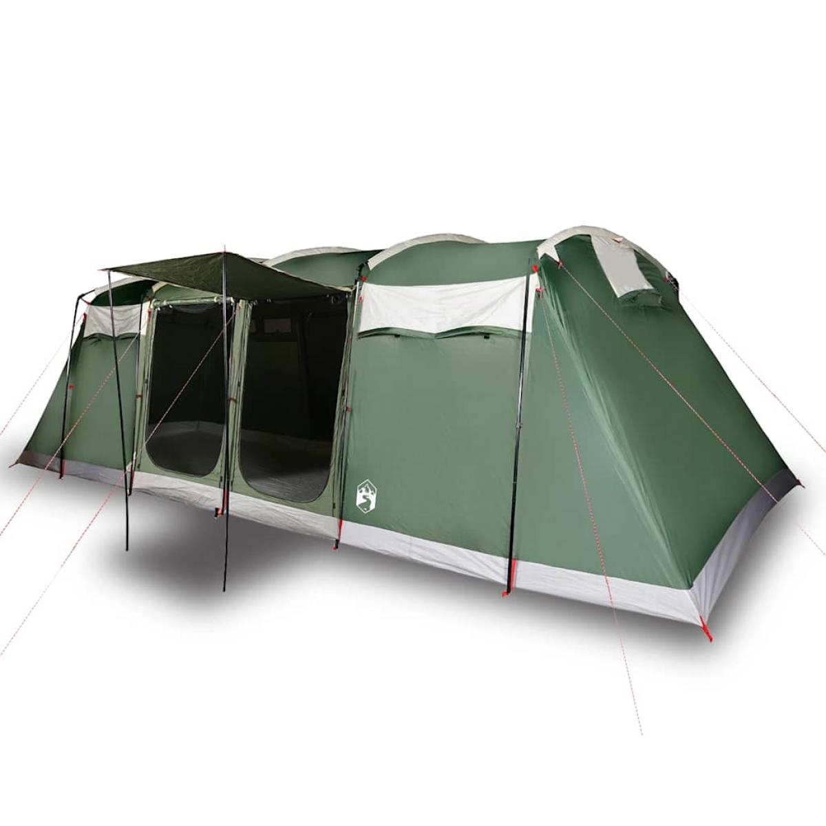 Tienda de campaña familiar túnel 10 personas impermeable verde