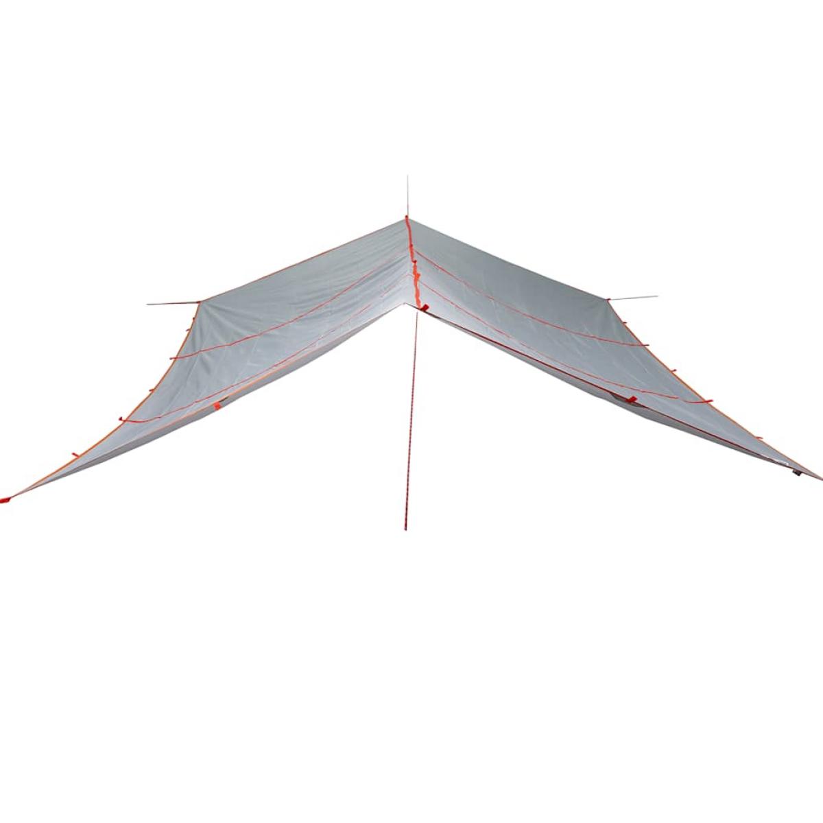 Lona de camping impermeable gris y naranja 420x440 cm