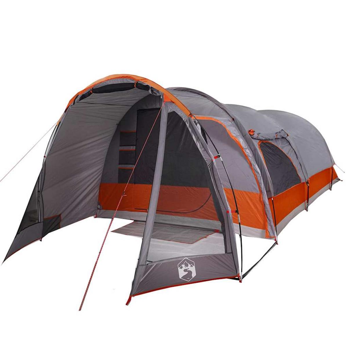 Tienda de campaña familiar túnel 8 personas impermeable gris