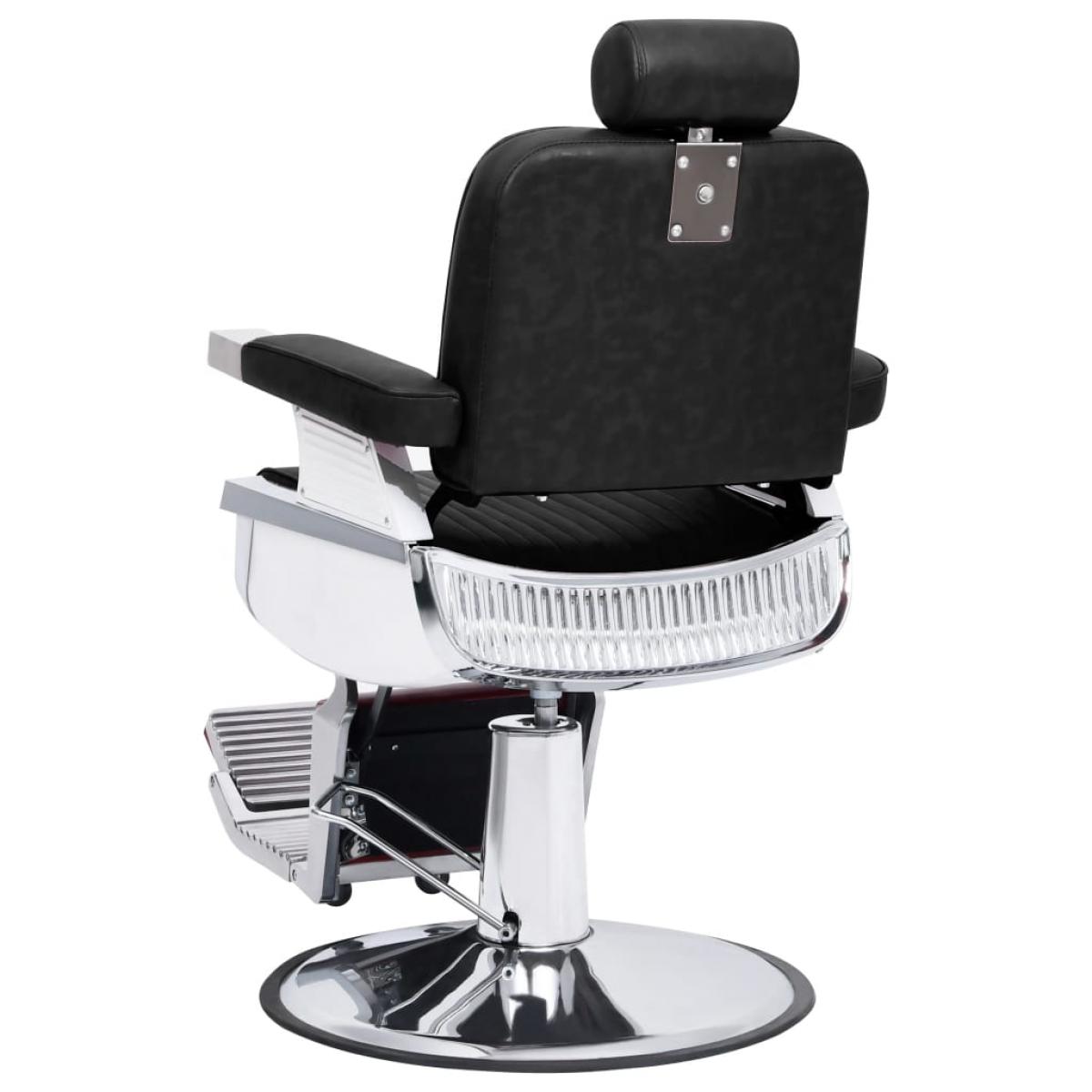 Silla de peluquería de cuero sintético negro 68x69x116 cm