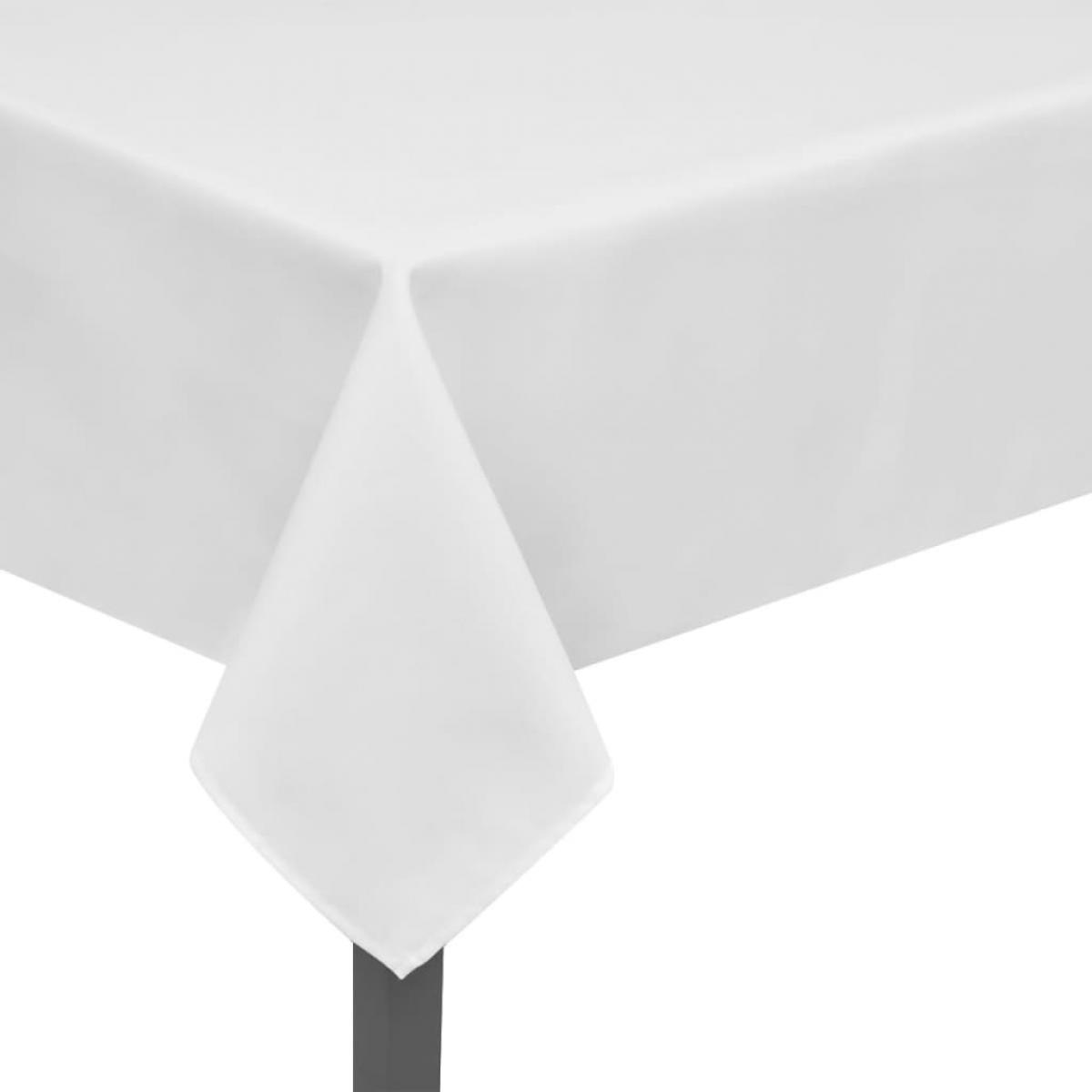 5 manteles blancos 250 x 130 cm