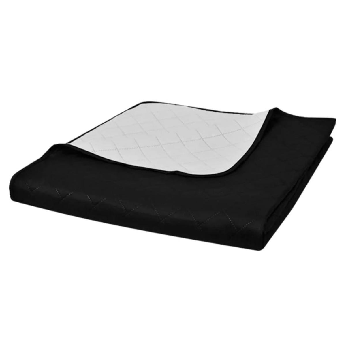 Colcha acolchada a doble cara negro blanco 220x240 cm