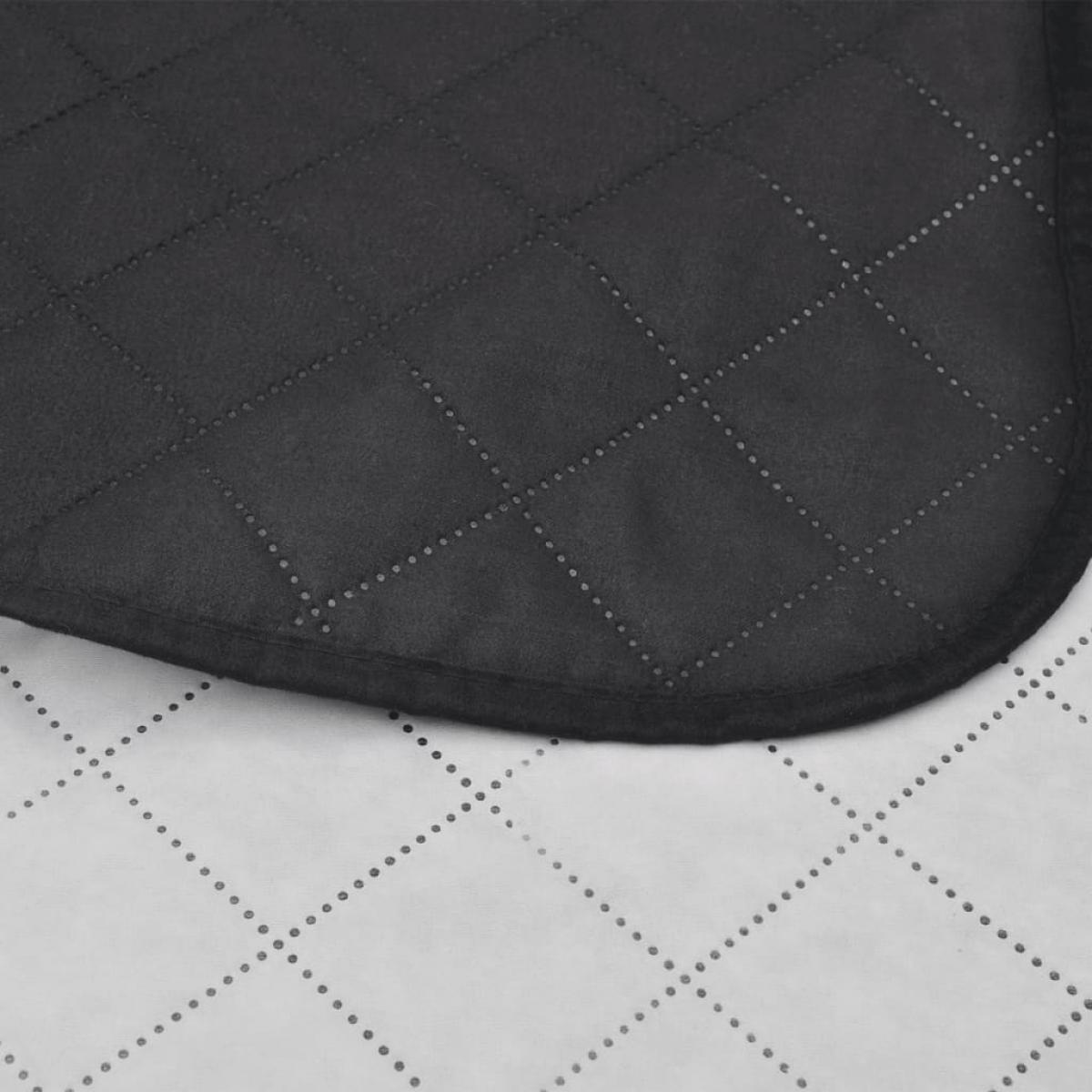 Colcha acolchada a doble cara negro blanco 220x240 cm