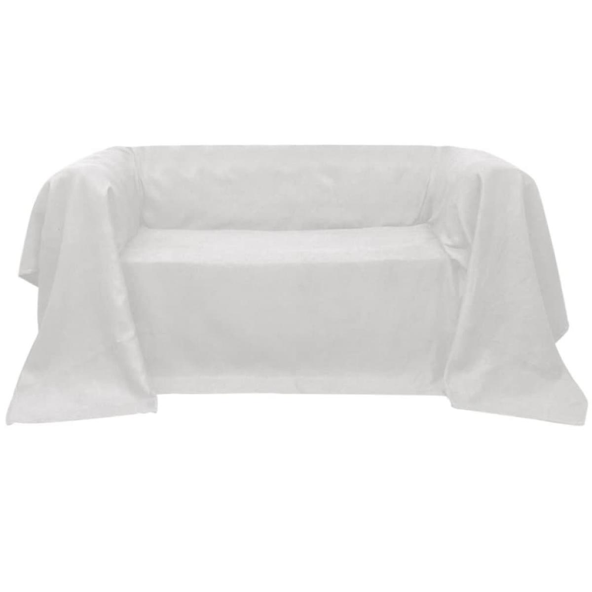 Funda para sofá de micro-gamuza color crema 270x350 cm