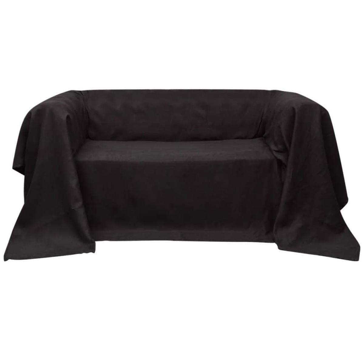 Funda para sofá de micro-gamuza marrón 210x280 cm