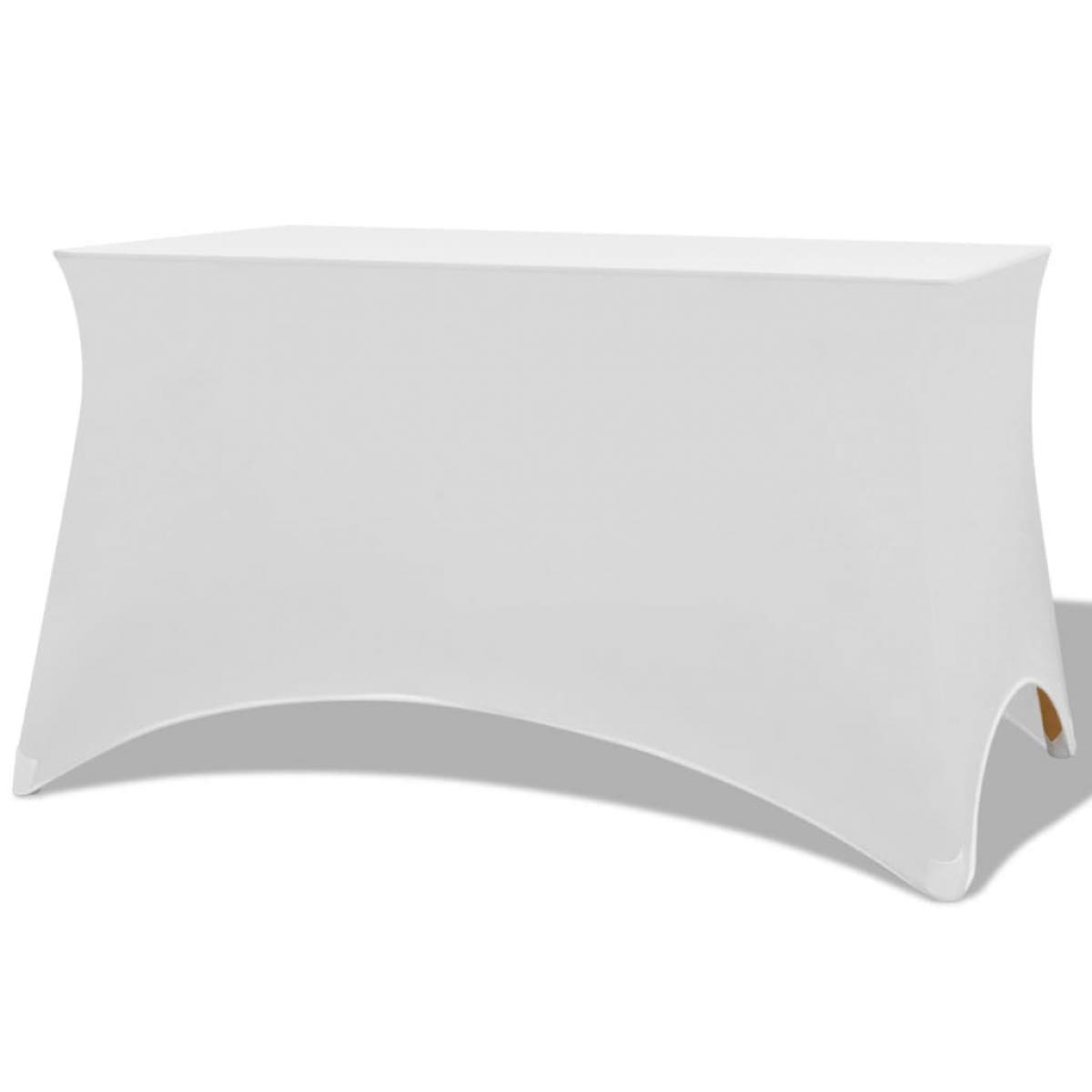 Funda elástica para mesa 2 uds 183x76x74 cm blanco