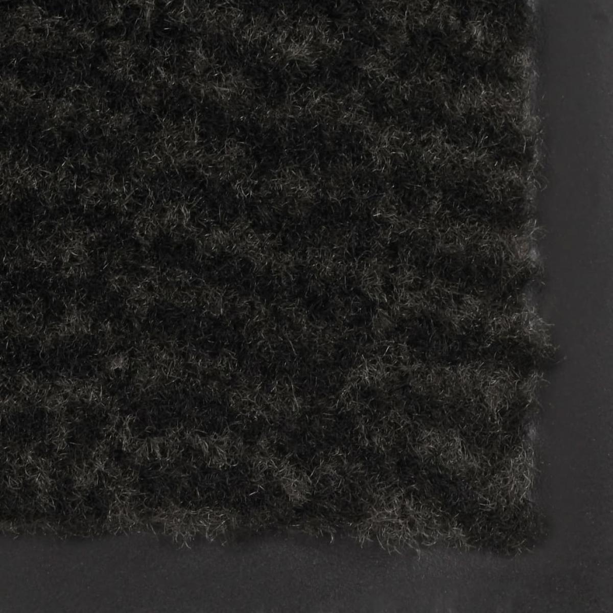 Alfombra de entrada rectangular de nudo 120x180 cm negra