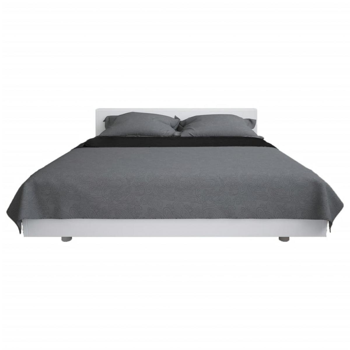 Cubrecama acolchado doble cara 220x240 cm gris y negro
