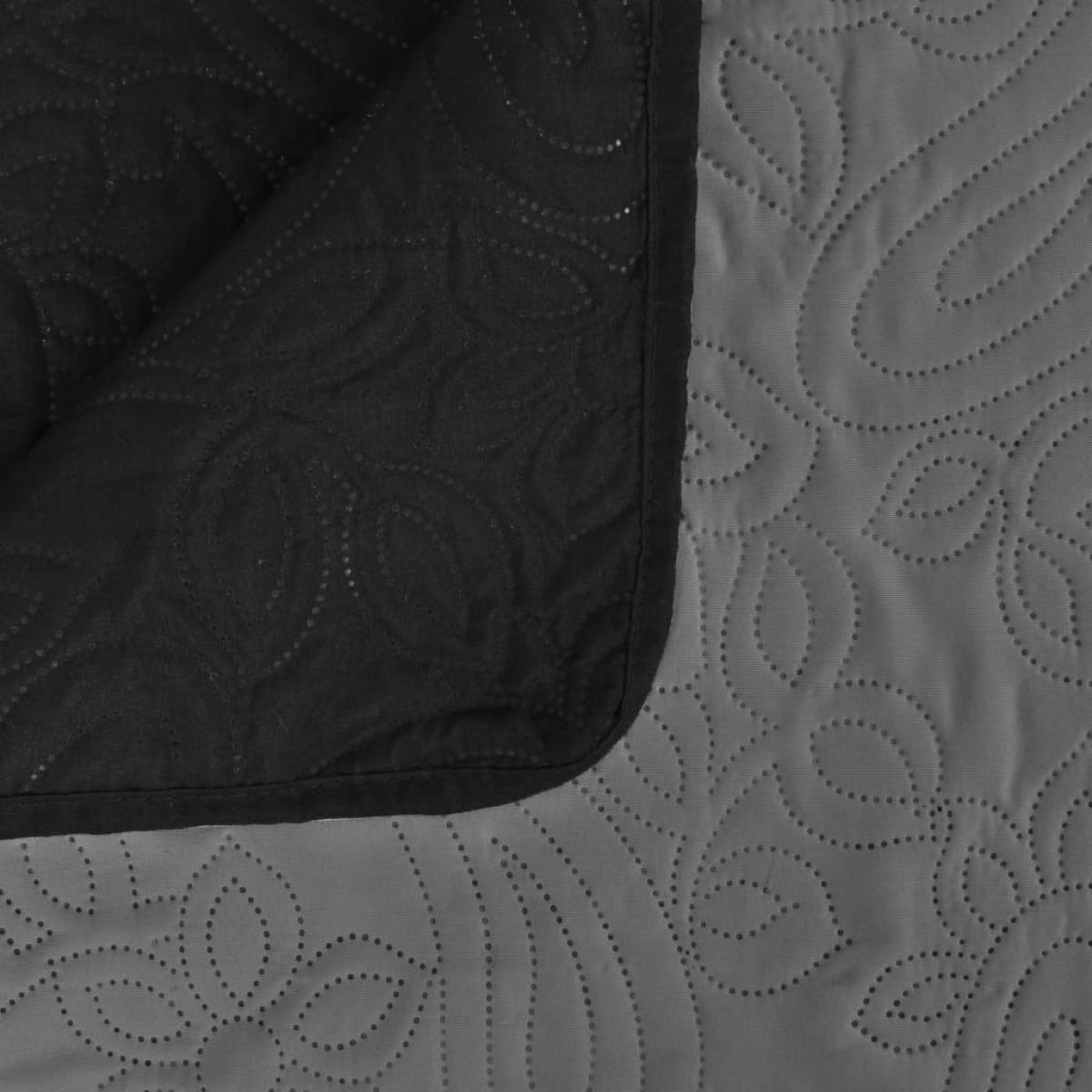 Cubrecama acolchado doble cara 220x240 cm gris y negro
