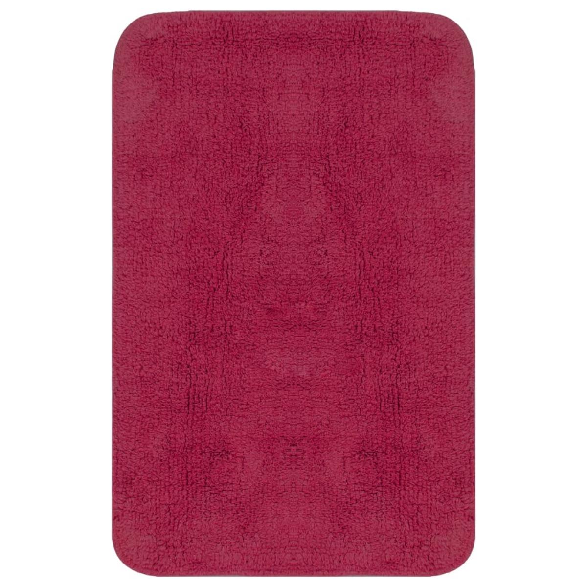 Conjunto de alfombrillas de baño de tela 3 piezas fucsia