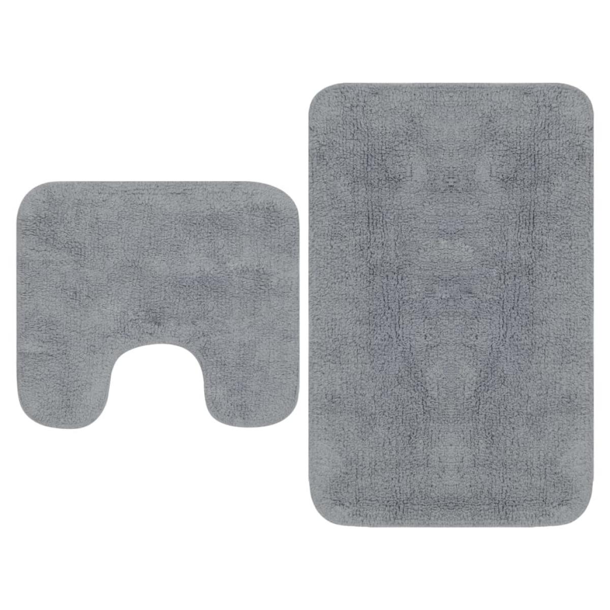 Conjunto de alfombras de baño de tela 2 piezas gris
