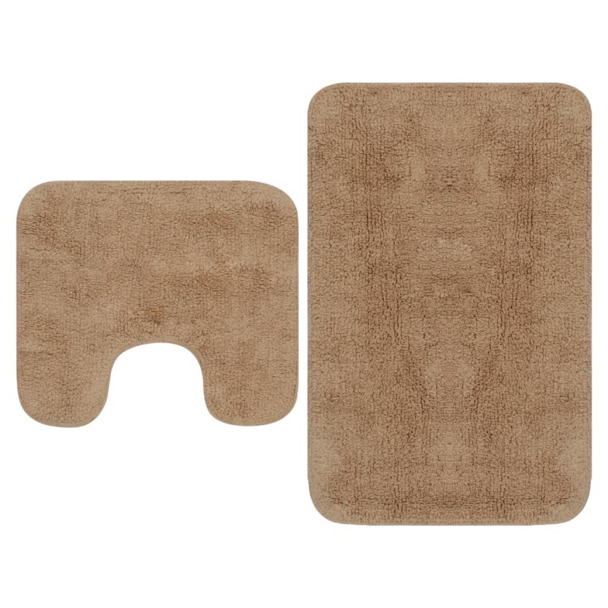 Conjunto de alfombrillas de baño de tela 2 piezas beige