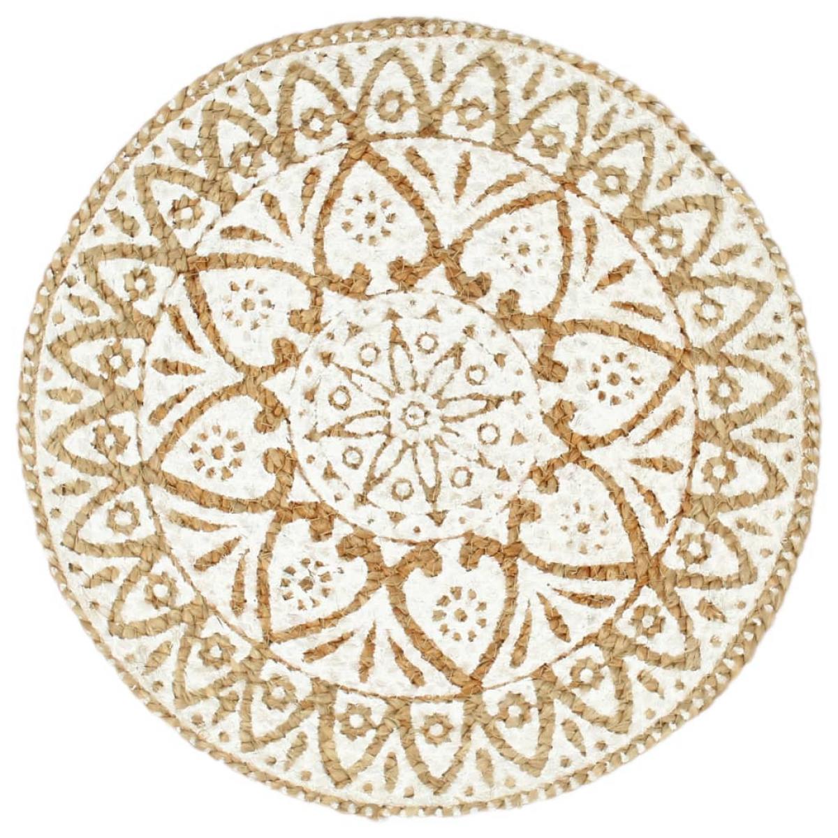Manteles individuales redondos 6 uds yute blanco 38 cm