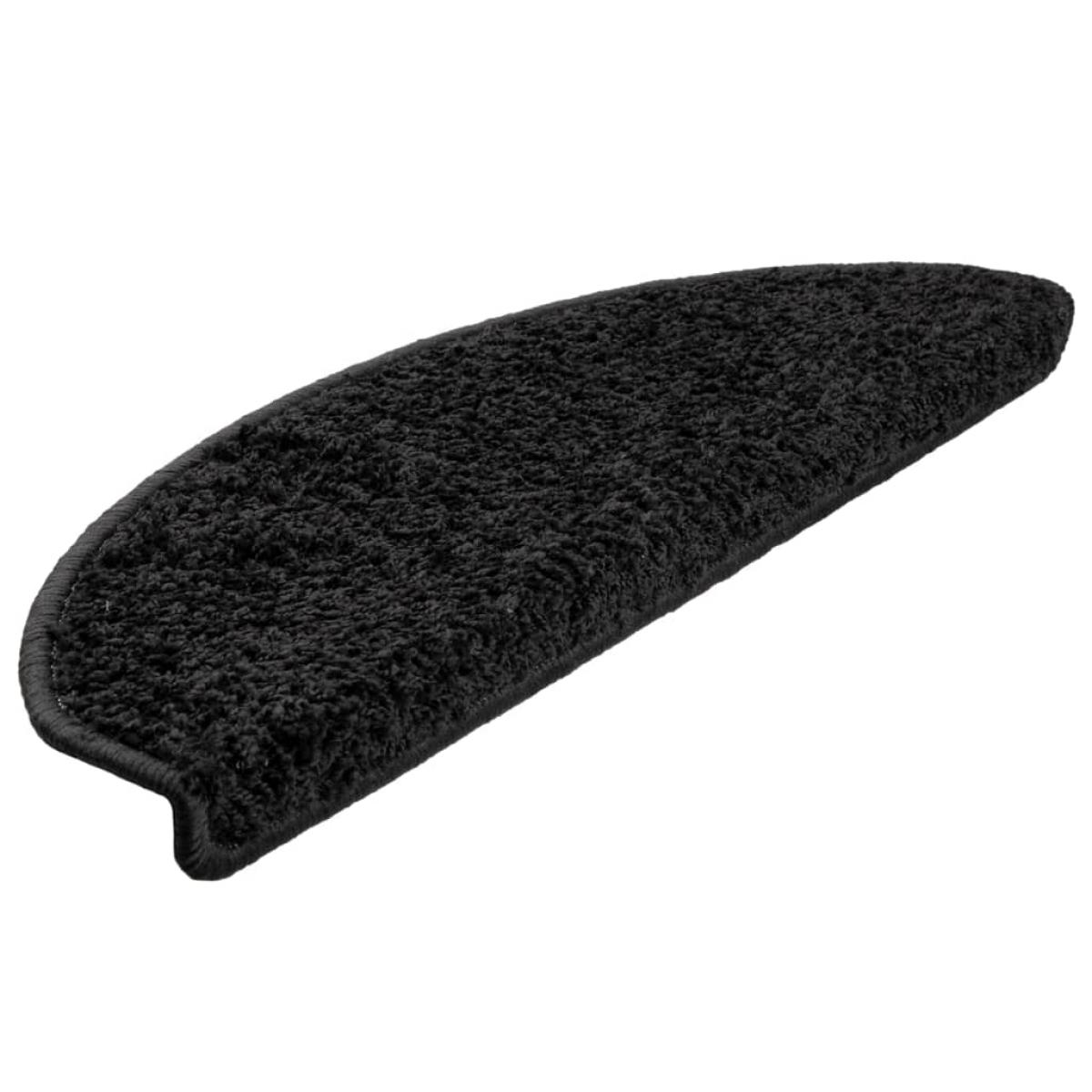 Alfombras de peldaños de escalera 15 uds negro 65x21x4 cm