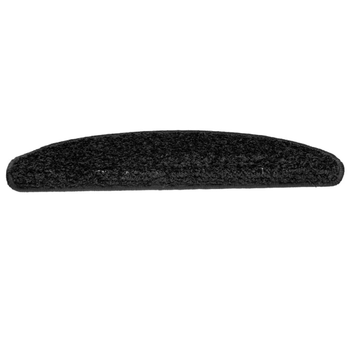 Alfombras de peldaños de escalera 15 uds negro 65x21x4 cm