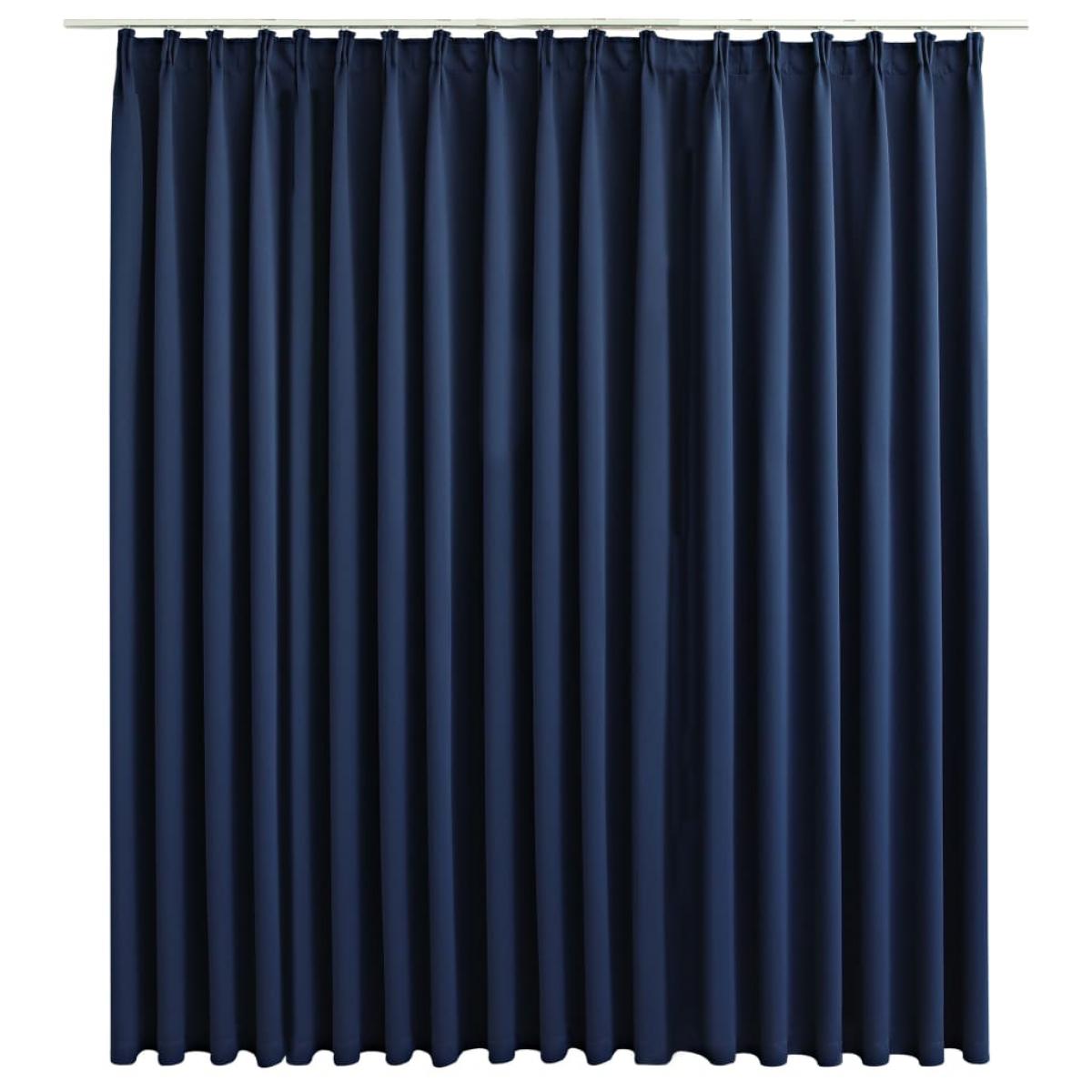 Cortina opaca con ganchos azul 290x245 cm