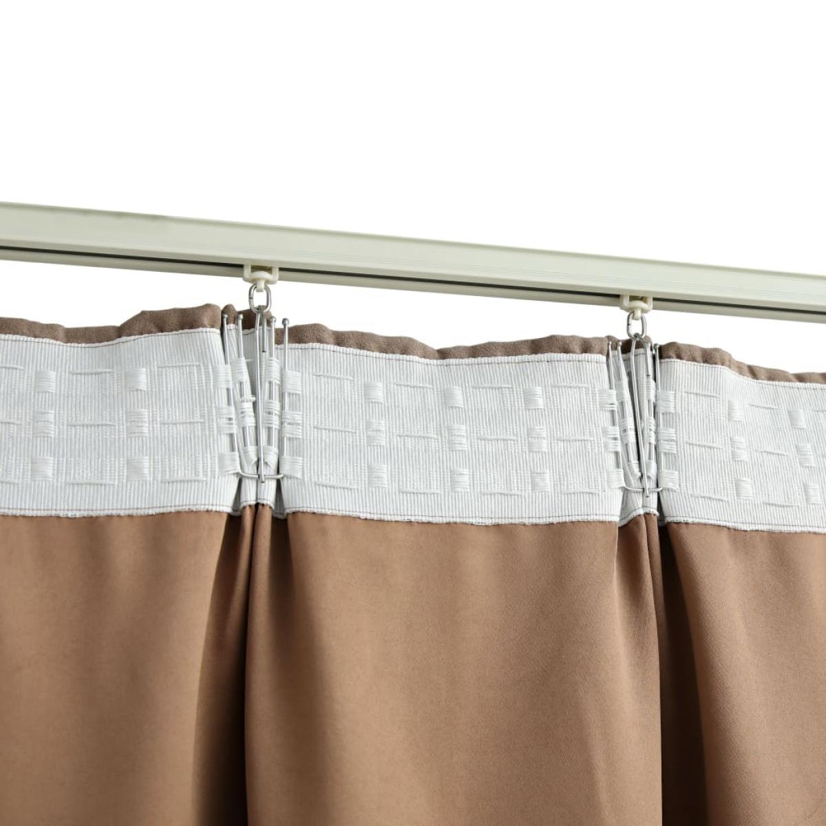 Cortinas opacas con ganchos 2 piezas gris topo 140x245 cm