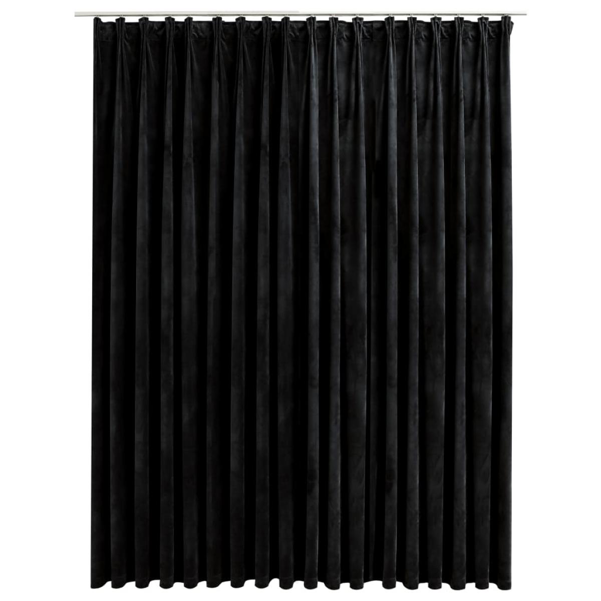 Cortina opaca con ganchos terciopelo negro 290x245 cm