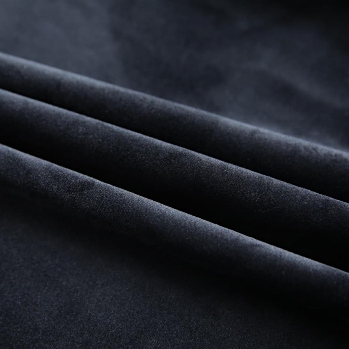 Cortina opaca con ganchos terciopelo negro 290x245 cm