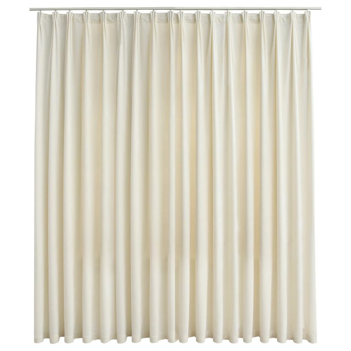 Cortina opaca con ganchos terciopelo color crema 290x245 cm