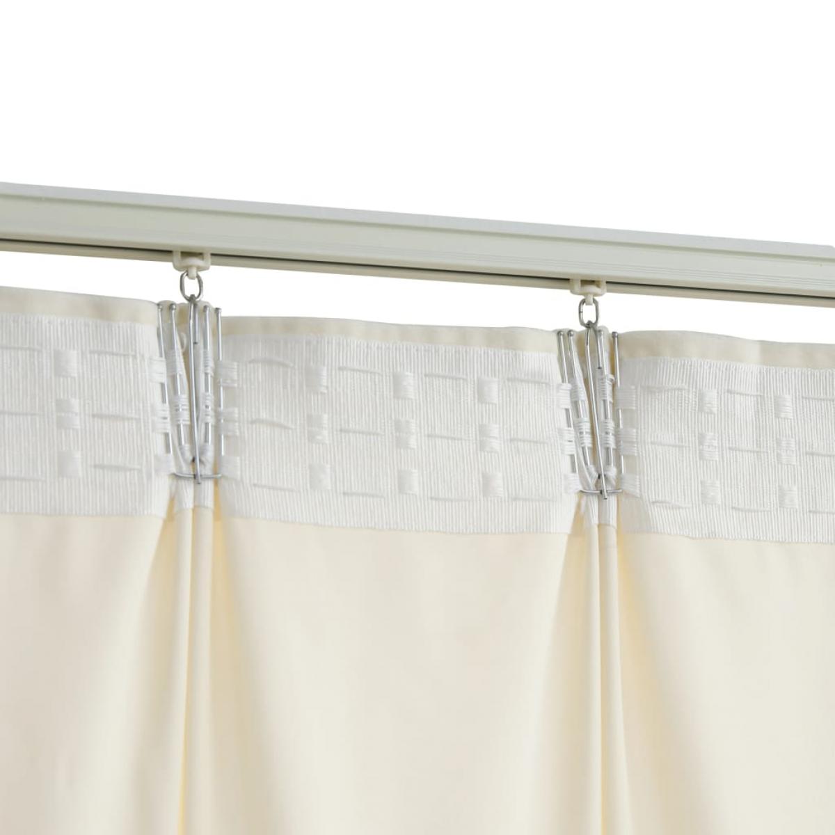 Cortina opaca con ganchos terciopelo color crema 290x245 cm
