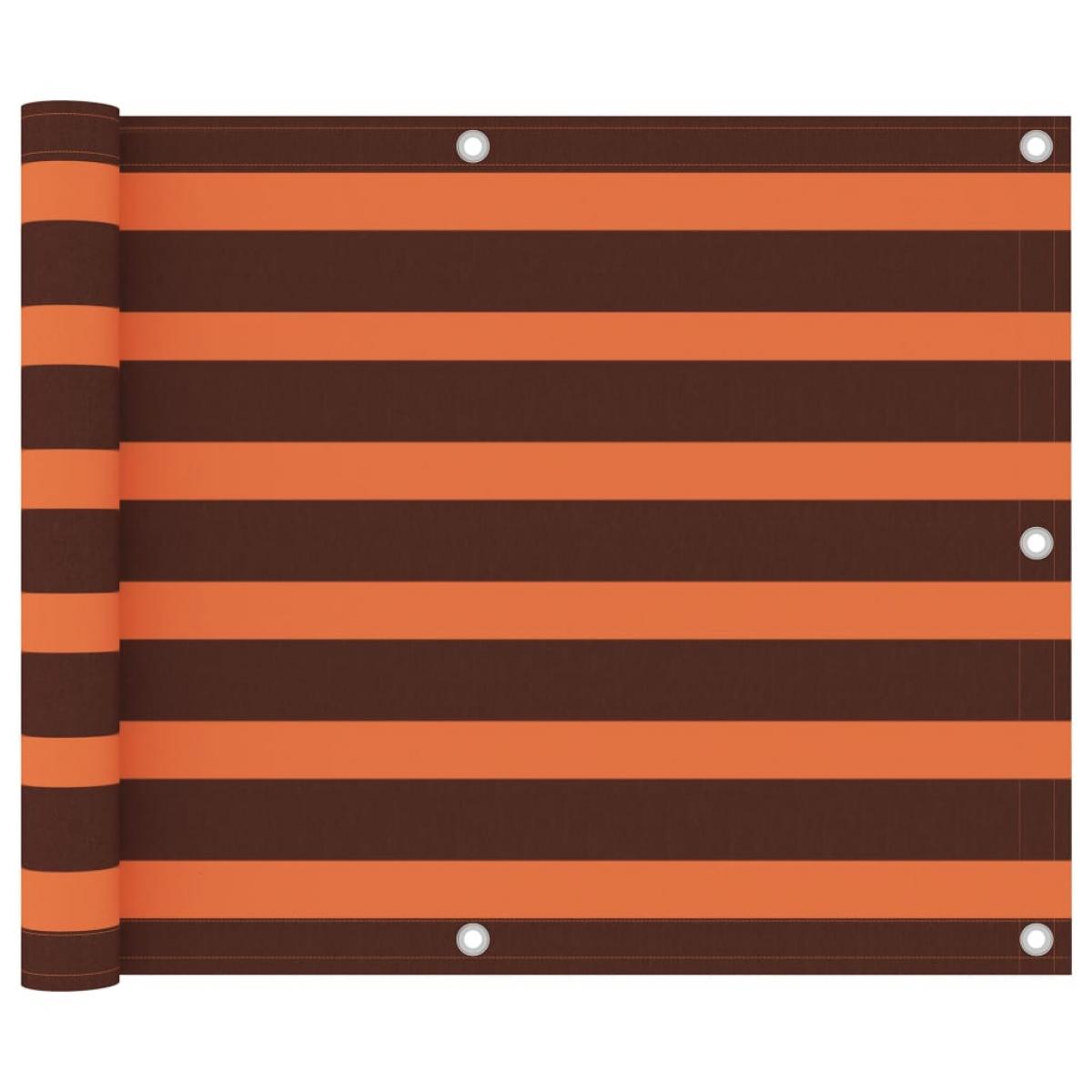 Toldo para balcón tela oxford naranja y marrón 75x300 cm