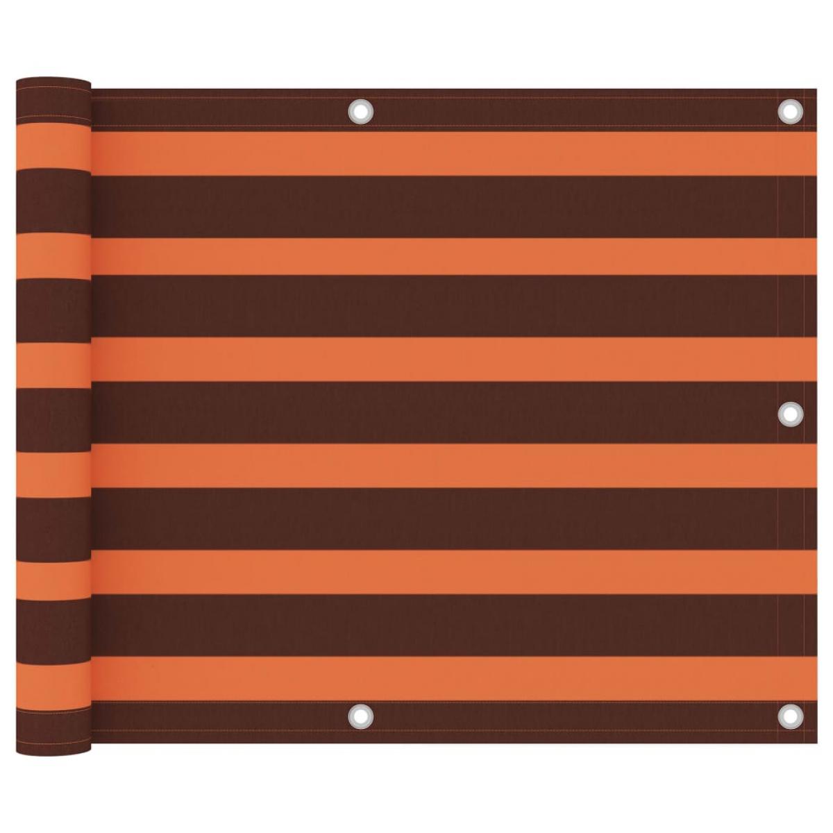 Toldo para balcón tela oxford naranja y marrón 75x500 cm